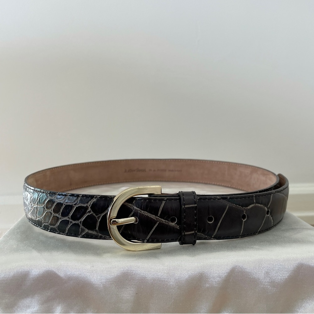 & Other Stories Croc-embossed Leather Belt
